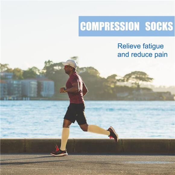 Compression Socks for Women & Men 4 Pairs,Knee High Support Socks - Picture 4 of 14